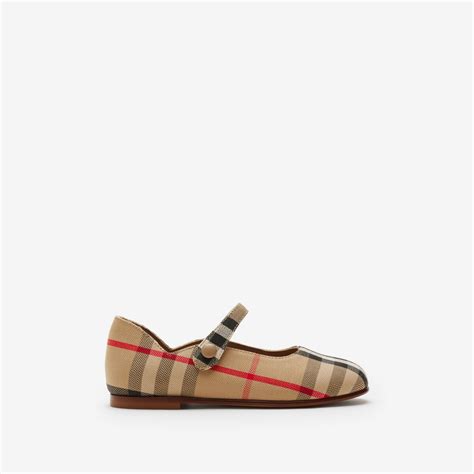 burberry platform maryjanes matches fashion|Check Mary Jane Flats in Archive beige .